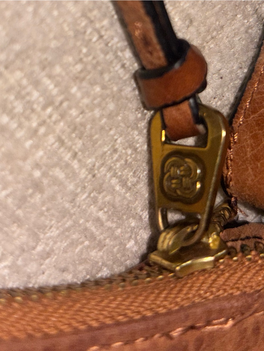 Elliott Lucca Cognac Floral Embossed Hobo Leather Shoulder Bag Purse Brown Boho - Picture 10 of 15